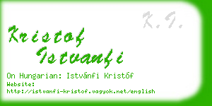 kristof istvanfi business card